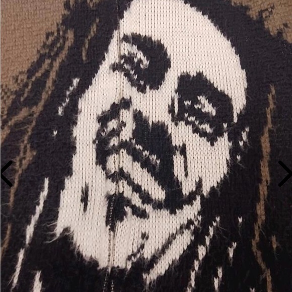 Alpaca Wool Bob Marley full zip hoodie. One Love. Rastafarian colors. - Picture 5 of 9